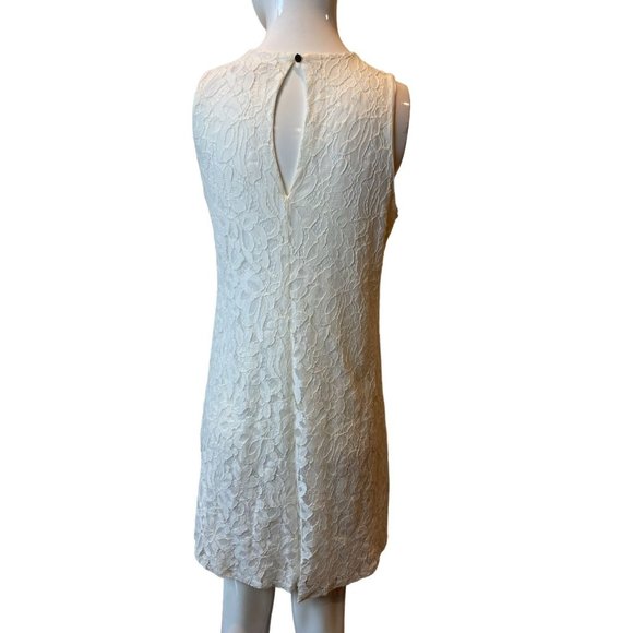 Tommy Hilfiger Womens Crochet Lace Shift Dress TD7L1XF1 Back Keyhole White SZ 6 - Picture 2 of 7